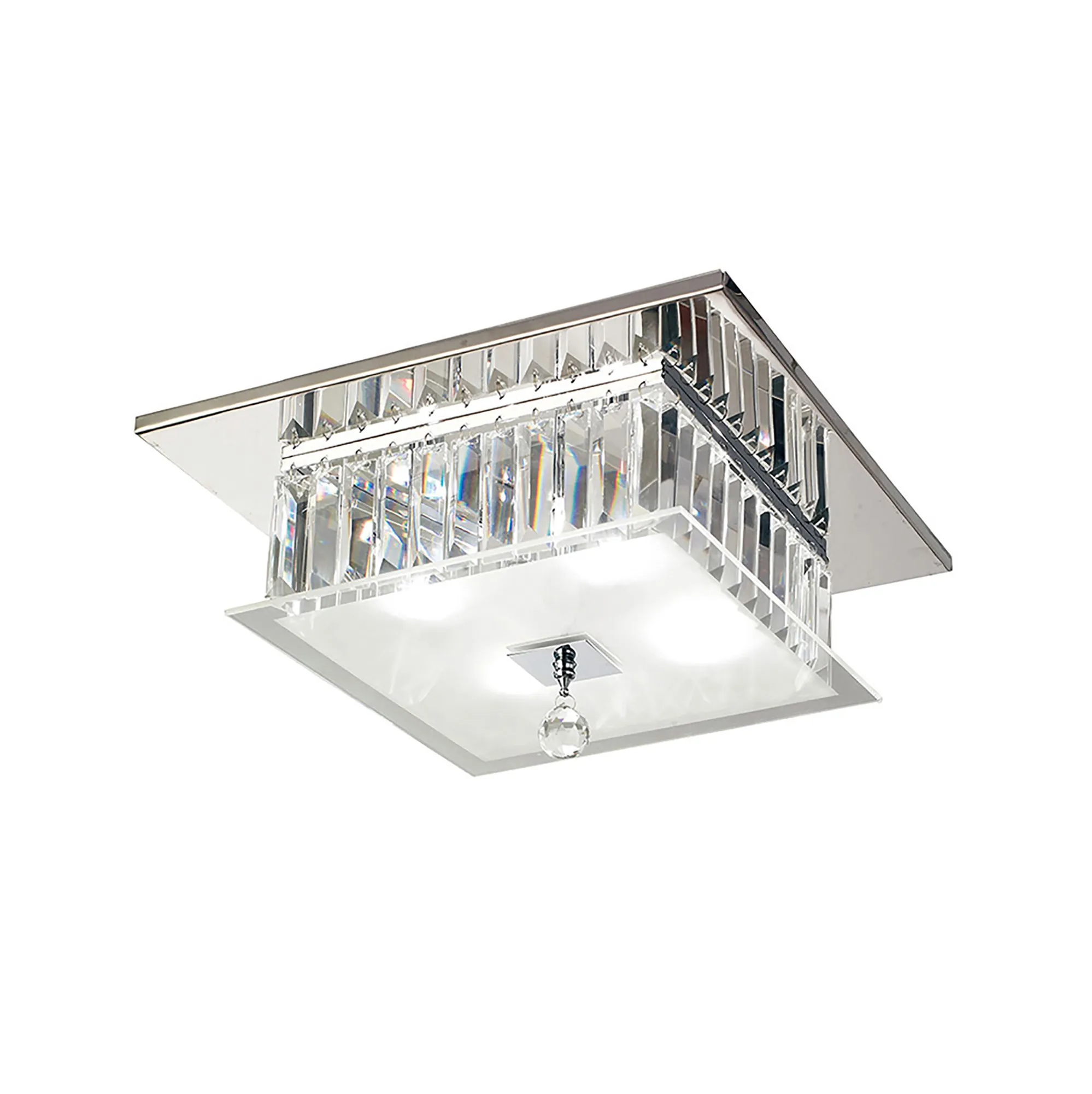 Tosca Crystal Ceiling Lights Diyas Ringed & Square Crystal Fittings